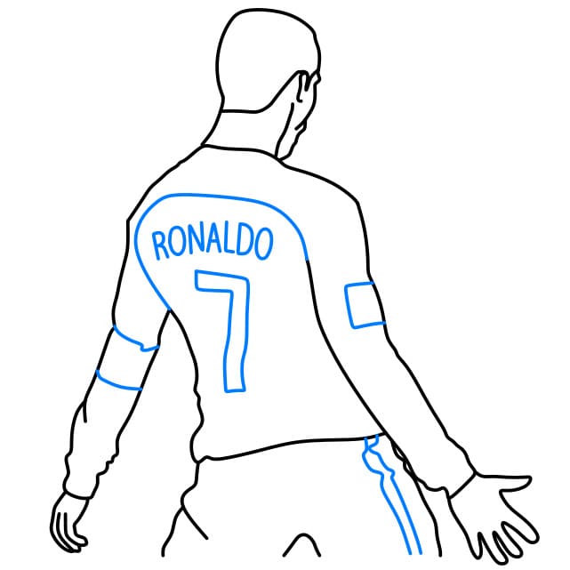 Hướng dẫn cách vẽ Cristiano Ronaldo – một cầu thủ bóng đá nổi tiếng đơn giản và đẹp cho bé - Bước 7