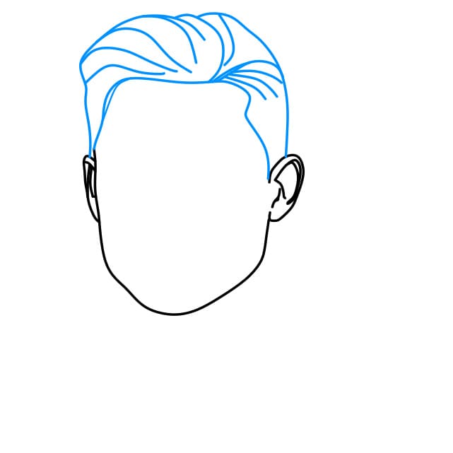 Hướng dẫn cách vẽ chân dung của Cristiano Ronaldo – một cầu thủ bóng đá nổi tiếng đơn giản và đẹp cho bé - Bước 3