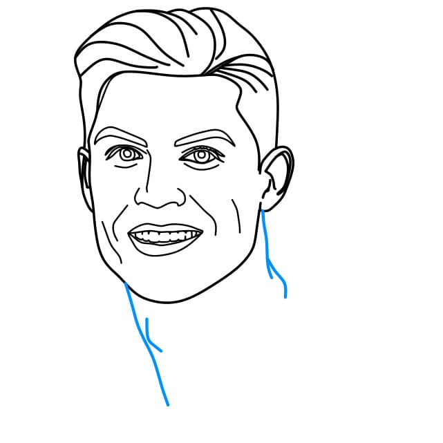 Hướng dẫn cách vẽ chân dung của Cristiano Ronaldo – một cầu thủ bóng đá nổi tiếng đơn giản và đẹp cho bé - Bước 5