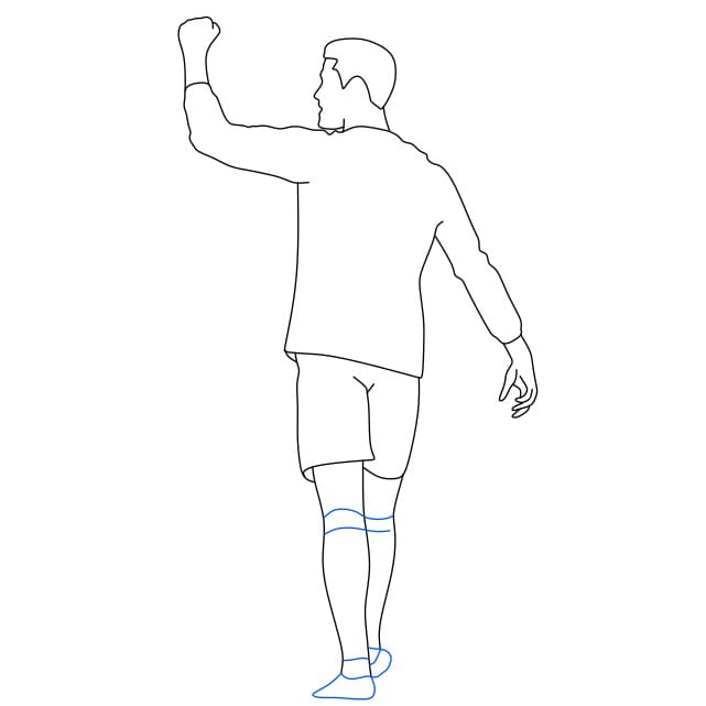 Hướng dẫn cách vẽ Cristiano Ronaldo – một cầu thủ bóng đá nổi tiếng đơn giản và đẹp cho bé - Bước 8