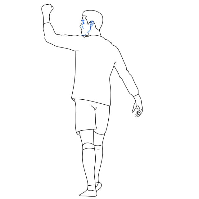 Hướng dẫn cách vẽ Cristiano Ronaldo – một cầu thủ bóng đá nổi tiếng đơn giản và đẹp cho bé - Bước 9