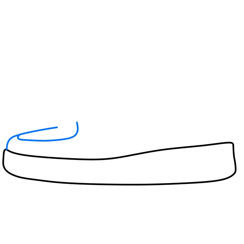 Hướng dẫn cách vẽ chiếc giày nike đơn giản - Bước 2