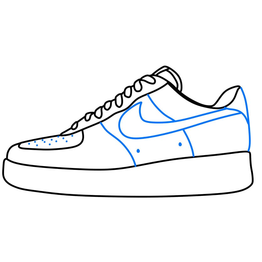 Hướng dẫn cách vẽ chiếc giày nike đơn giản - Bước 5