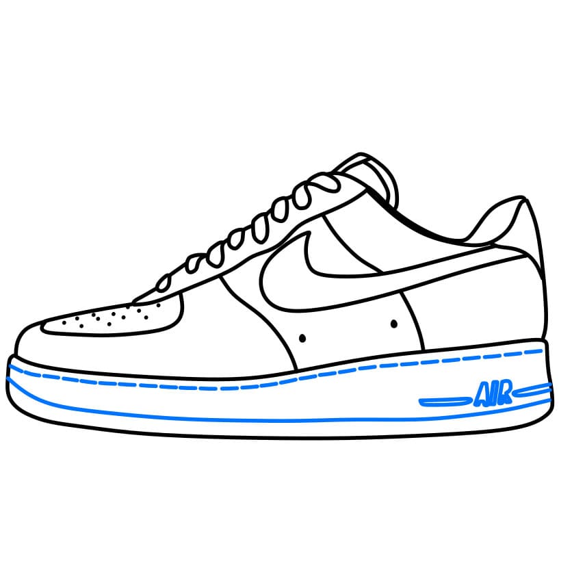 Hướng dẫn cách vẽ chiếc giày nike đơn giản - Bước 6