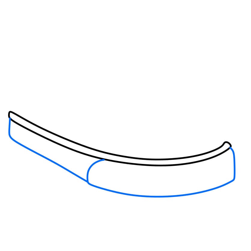 Hướng dẫn cách vẽ chiếc giày thể thao cho bé - Bước 2