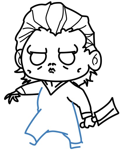 Hướng dẫn vẽ Michael Myers tí hon đáng sợ. - Bước 12