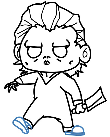 Hướng dẫn vẽ Michael Myers tí hon đáng sợ. - Bước 13