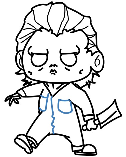 Hướng dẫn vẽ Michael Myers tí hon đáng sợ. - Bước 14