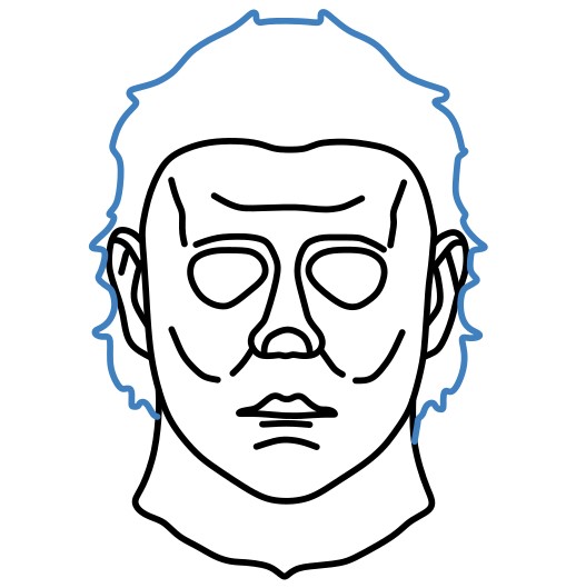 Hướng dẫn vẽ đầu của Michael Myers. - Bước 9