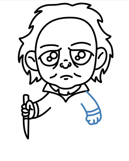 Hướng dẫn vẽ Michael Myers tí hon với con dao sắc lẹm. - Bước 10