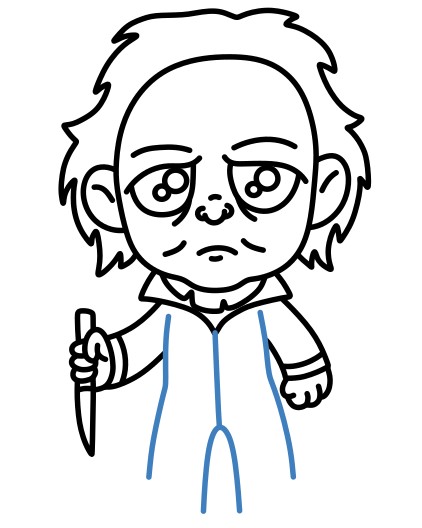 Hướng dẫn vẽ Michael Myers tí hon với con dao sắc lẹm. - Bước 11