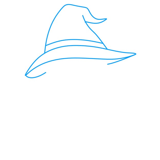 Hướng dẫn vẽ phù thủy đáng yêu , dễ thương cho bé - Bước 1