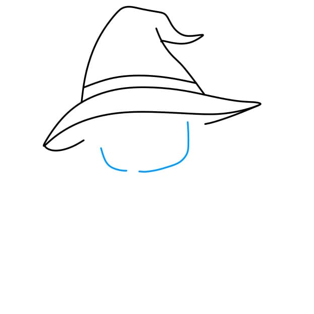 Hướng dẫn vẽ phù thủy đáng yêu , dễ thương cho bé - Bước 2