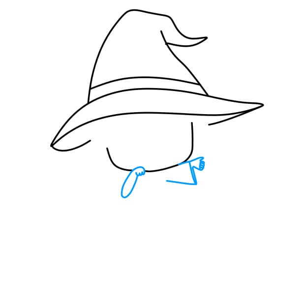 Hướng dẫn vẽ phù thủy đáng yêu , dễ thương cho bé - Bước 3