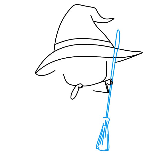 Hướng dẫn vẽ phù thủy đáng yêu , dễ thương cho bé - Bước 4