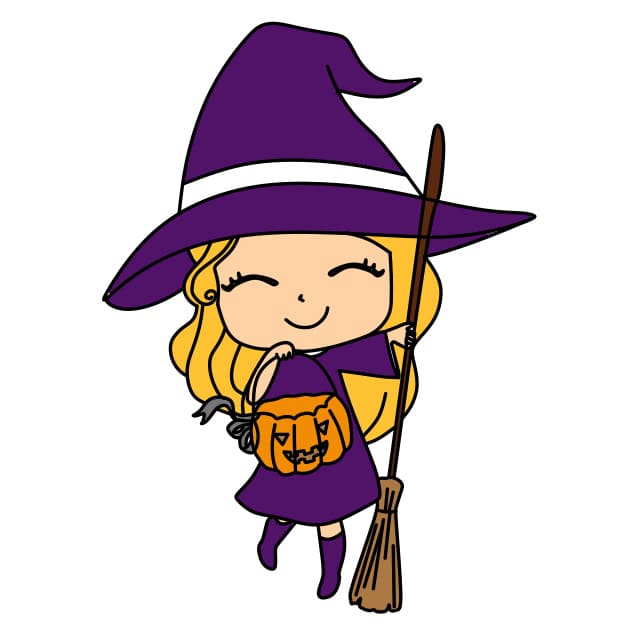 Hướng dẫn vẽ phù thủy đáng yêu , dễ thương cho bé