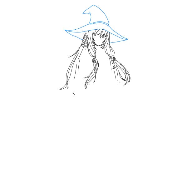 Hướng dẫn vẽ cô bé phù thủy xinh đẹp cho bé - Bước 3