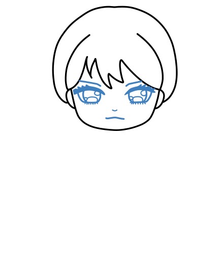 Hướng dẫn vẽ Wednesday addams phong cách chibi. - Bước 3