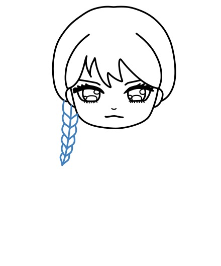 Hướng dẫn vẽ Wednesday addams phong cách chibi. - Bước 4