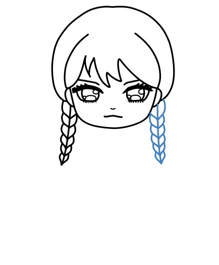 Hướng dẫn vẽ Wednesday addams phong cách chibi. - Bước 5