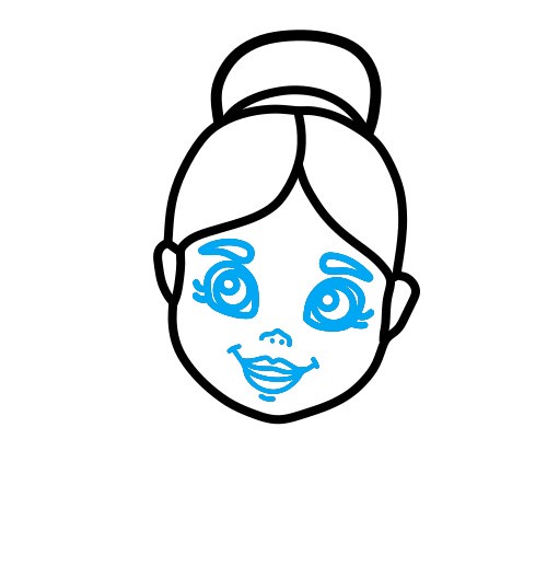 Hướng dẫn vẽ nữ diễn viên múa Ba-lê váy hồng xinh đẹp - Bước 3