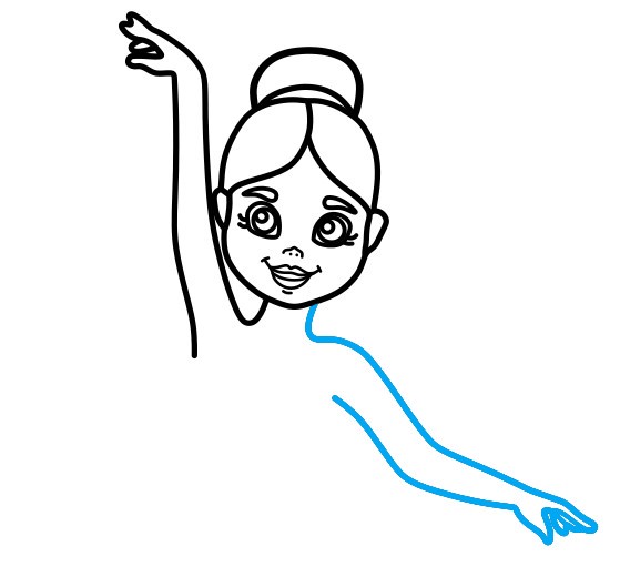 Hướng dẫn vẽ nữ diễn viên múa Ba-lê váy hồng xinh đẹp - Bước 5