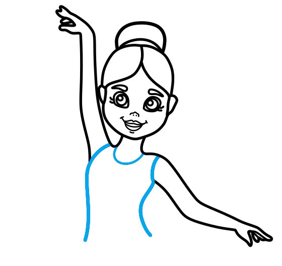 Hướng dẫn vẽ nữ diễn viên múa Ba-lê váy hồng xinh đẹp - Bước 6