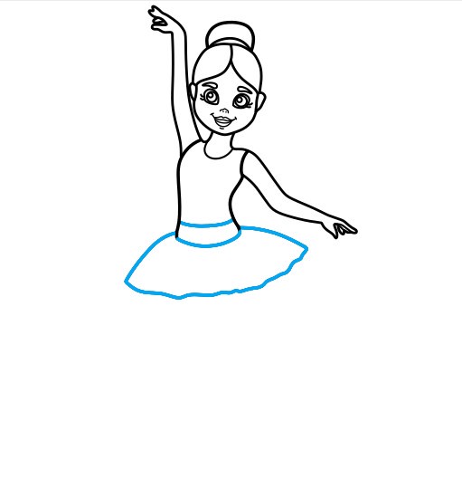 Hướng dẫn vẽ nữ diễn viên múa Ba-lê váy hồng xinh đẹp - Bước 7