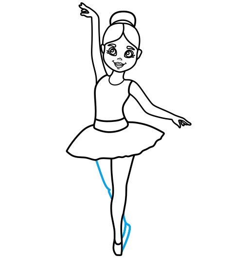 Hướng dẫn vẽ nữ diễn viên múa Ba-lê váy hồng xinh đẹp - Bước 9