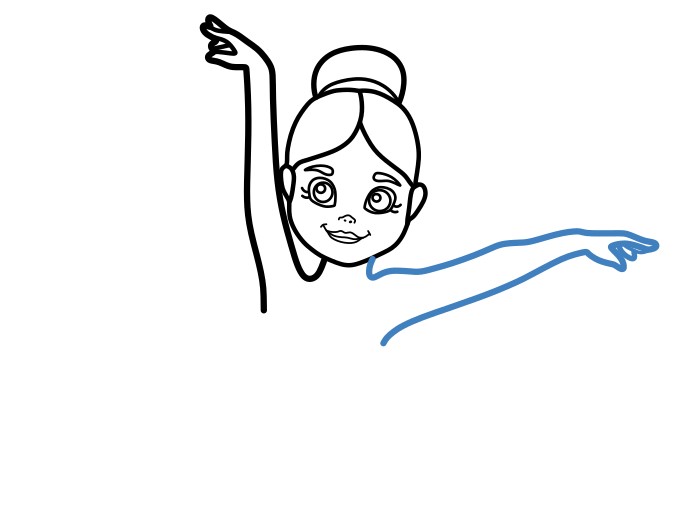 Hướng dẫn vẽ diễn giả Ba-Lê đang chào giả giả - Bước 5