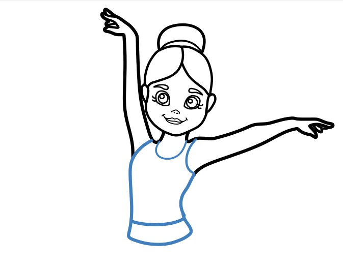 Hướng dẫn vẽ diễn giả Ba-Lê đang chào giả giả - Bước 6