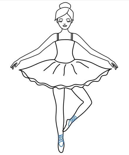 Hướng dẫn vẽ diễn viên múa Ba-Lê đang biểu diễn - Bước 10