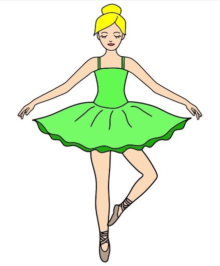 Hướng dẫn vẽ diễn viên múa Ba-Lê đang biểu diễn - Bước 11