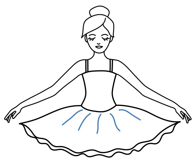 Hướng dẫn vẽ diễn viên múa Ba-Lê đang biểu diễn - Bước 7