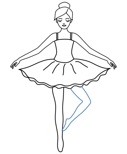 Hướng dẫn vẽ diễn viên múa Ba-Lê đang biểu diễn - Bước 9