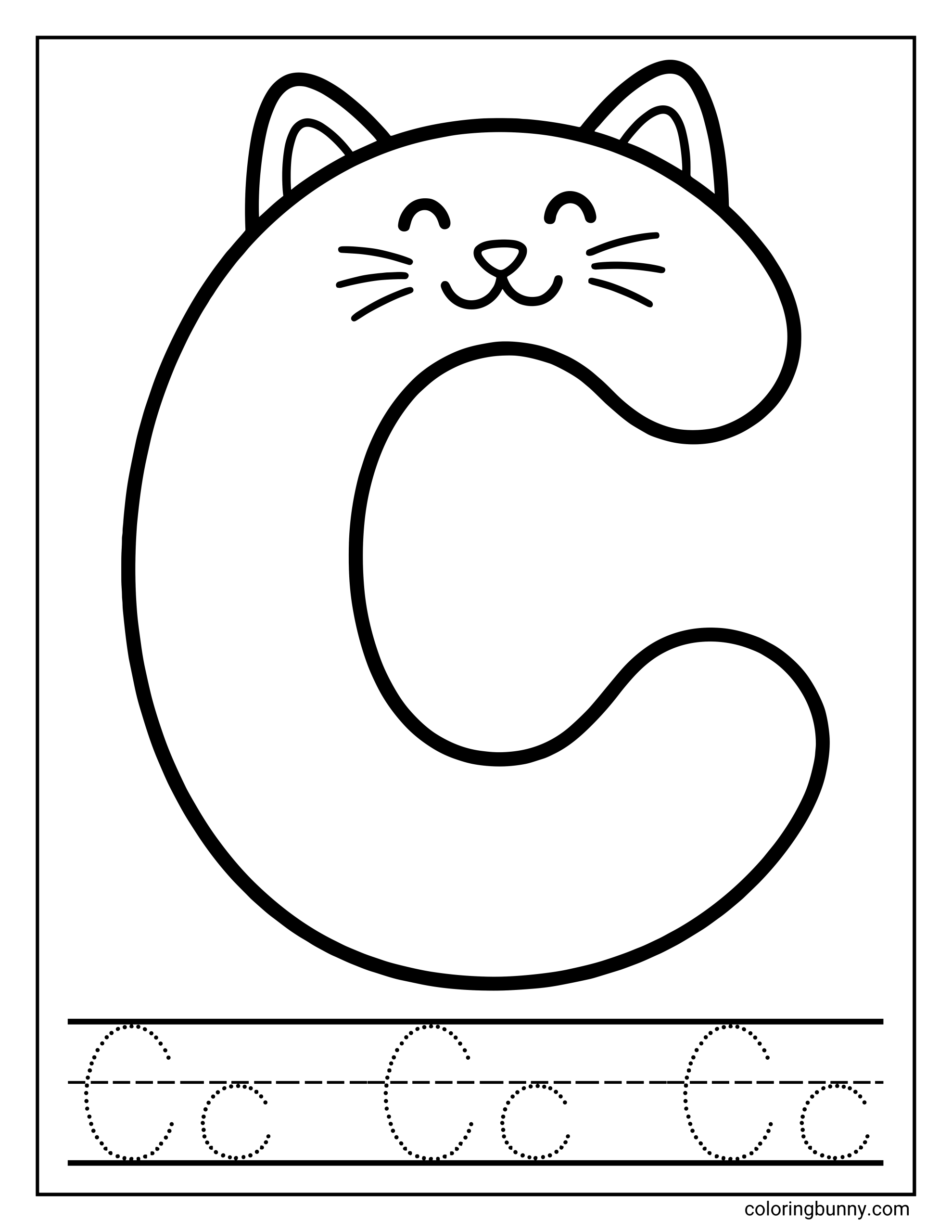 Trang Tô Màu Chữ C Lớn Chủ Đề Mèo