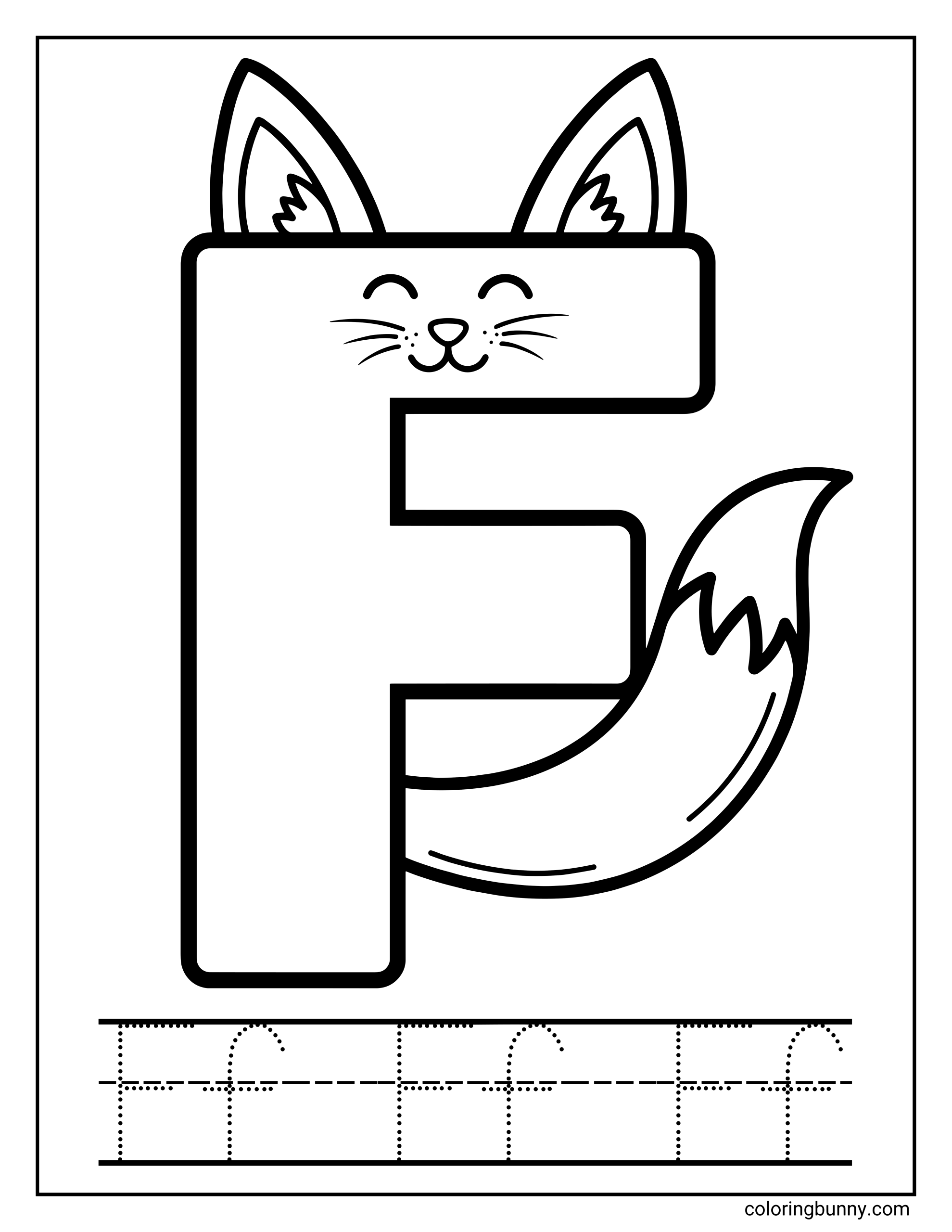 Trang Tô Màu Chữ F Lớn Chủ Đề Cáo