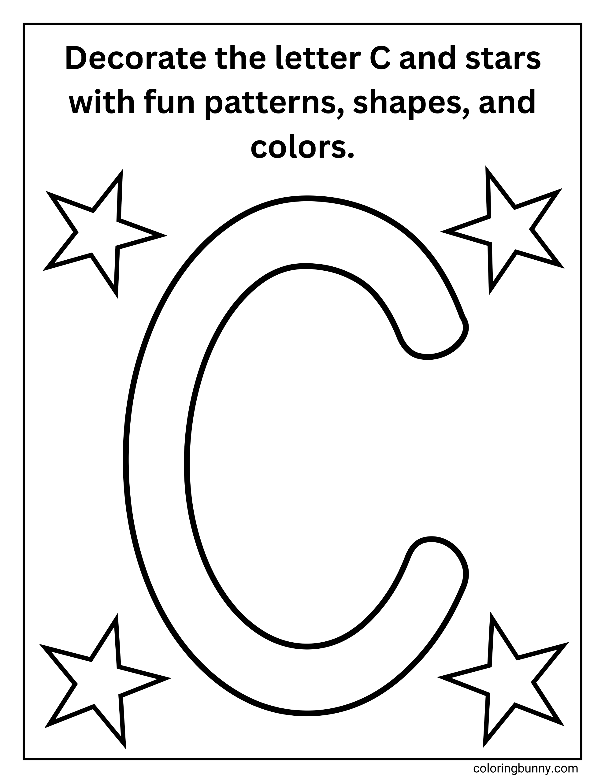 Tự Trang Trí Trang Tô Màu Chữ C