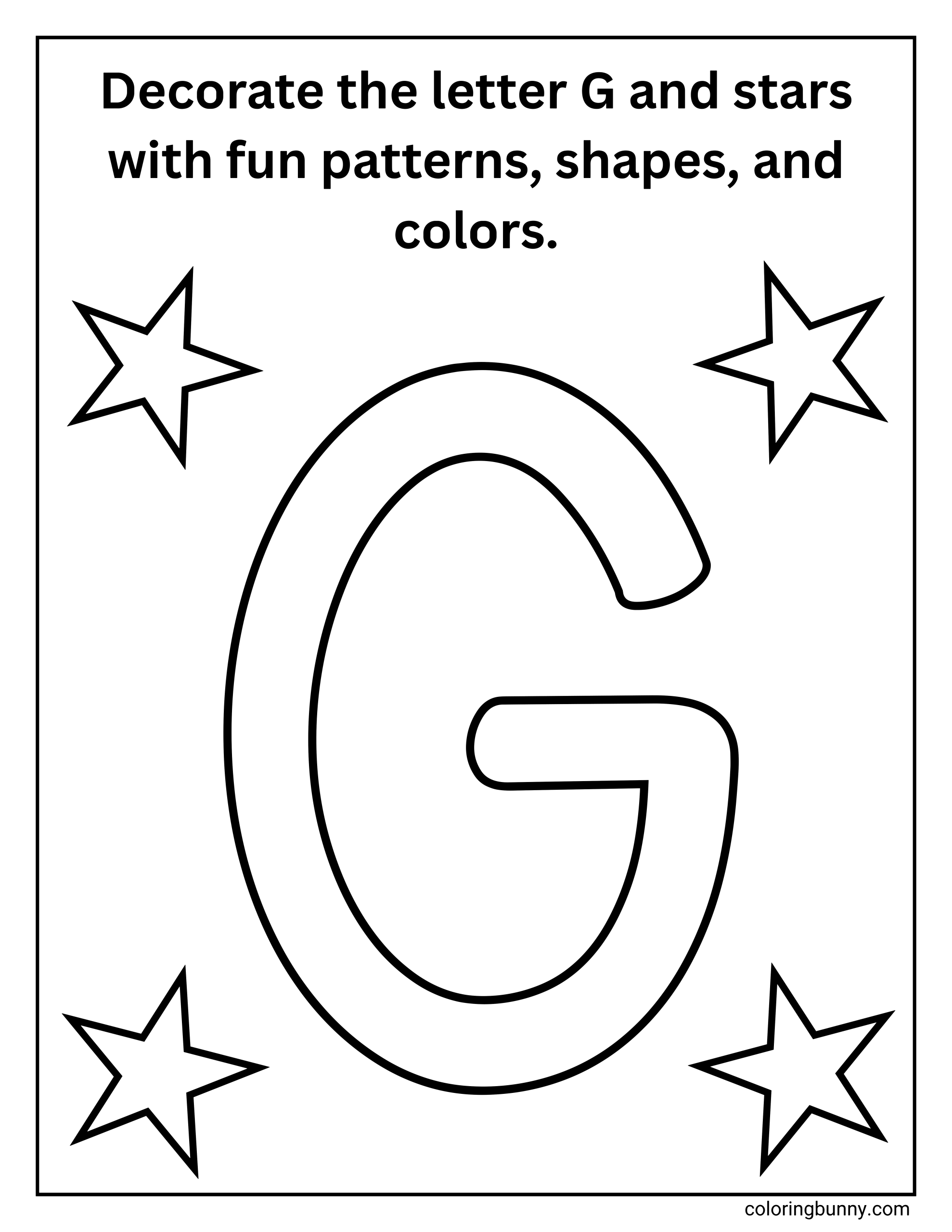 Tự Trang Trí Chữ G Của Bạn Trang Tô Màu