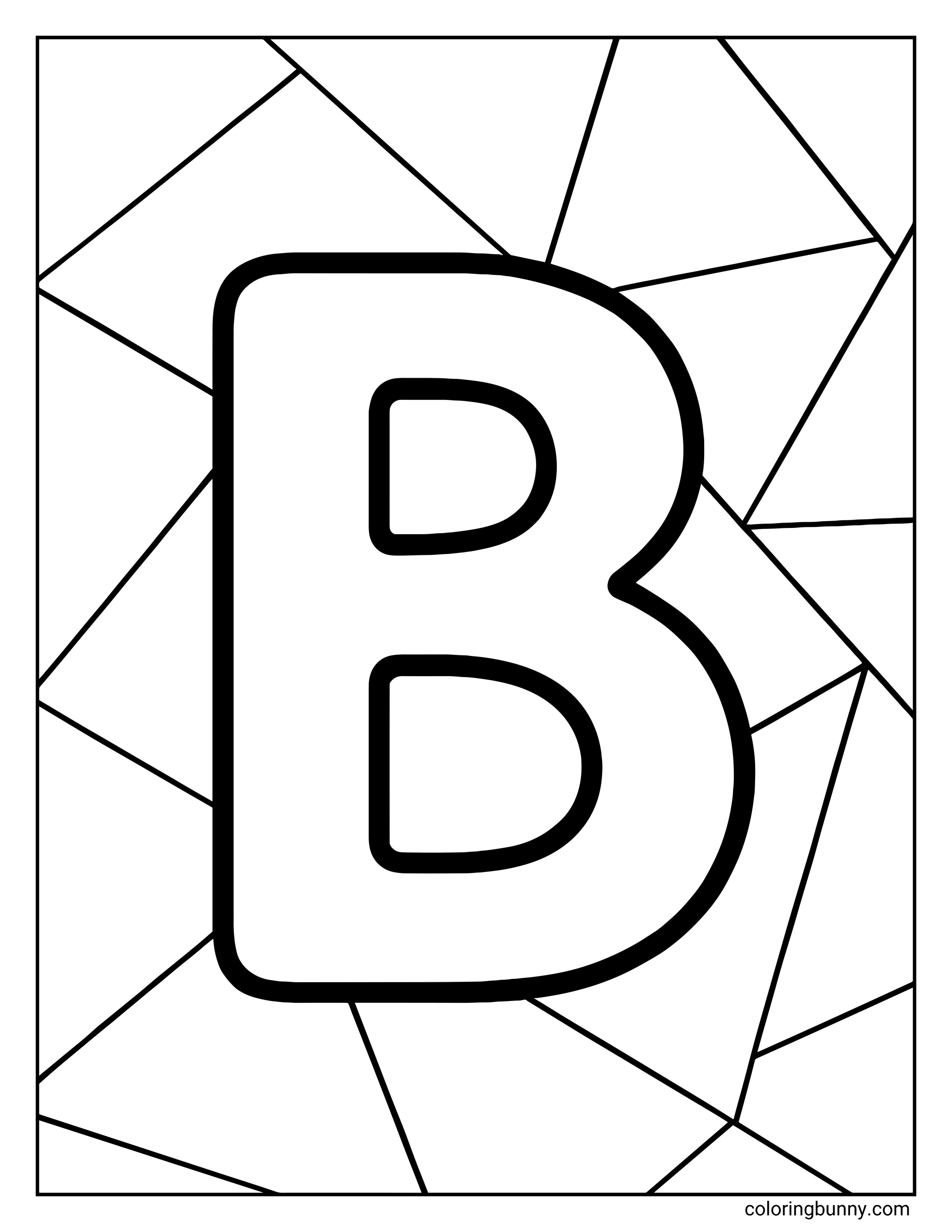 Trang Tô Màu Nền Hình Học Chữ B