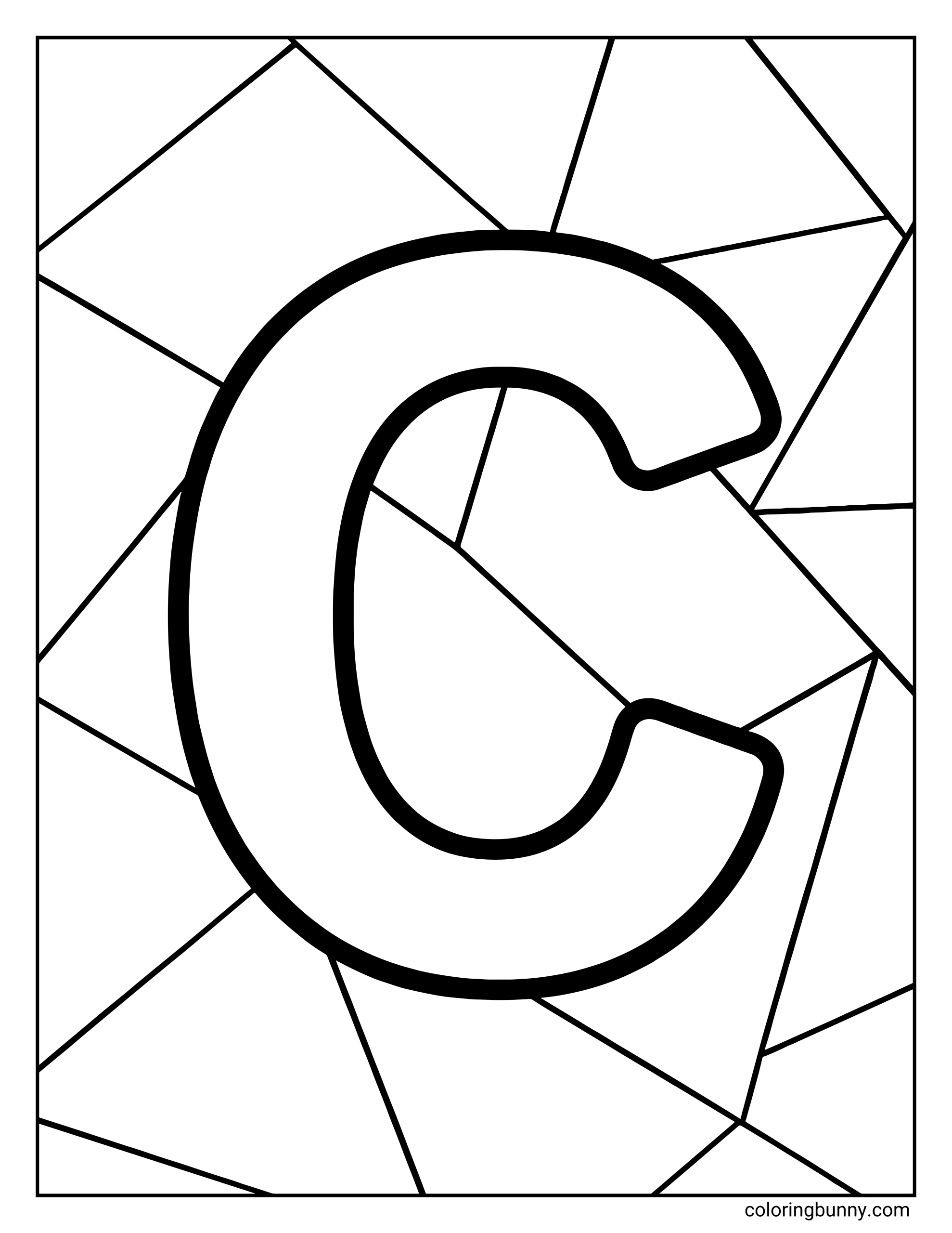 Trang Tô Màu Chữ C Nền Hình Học