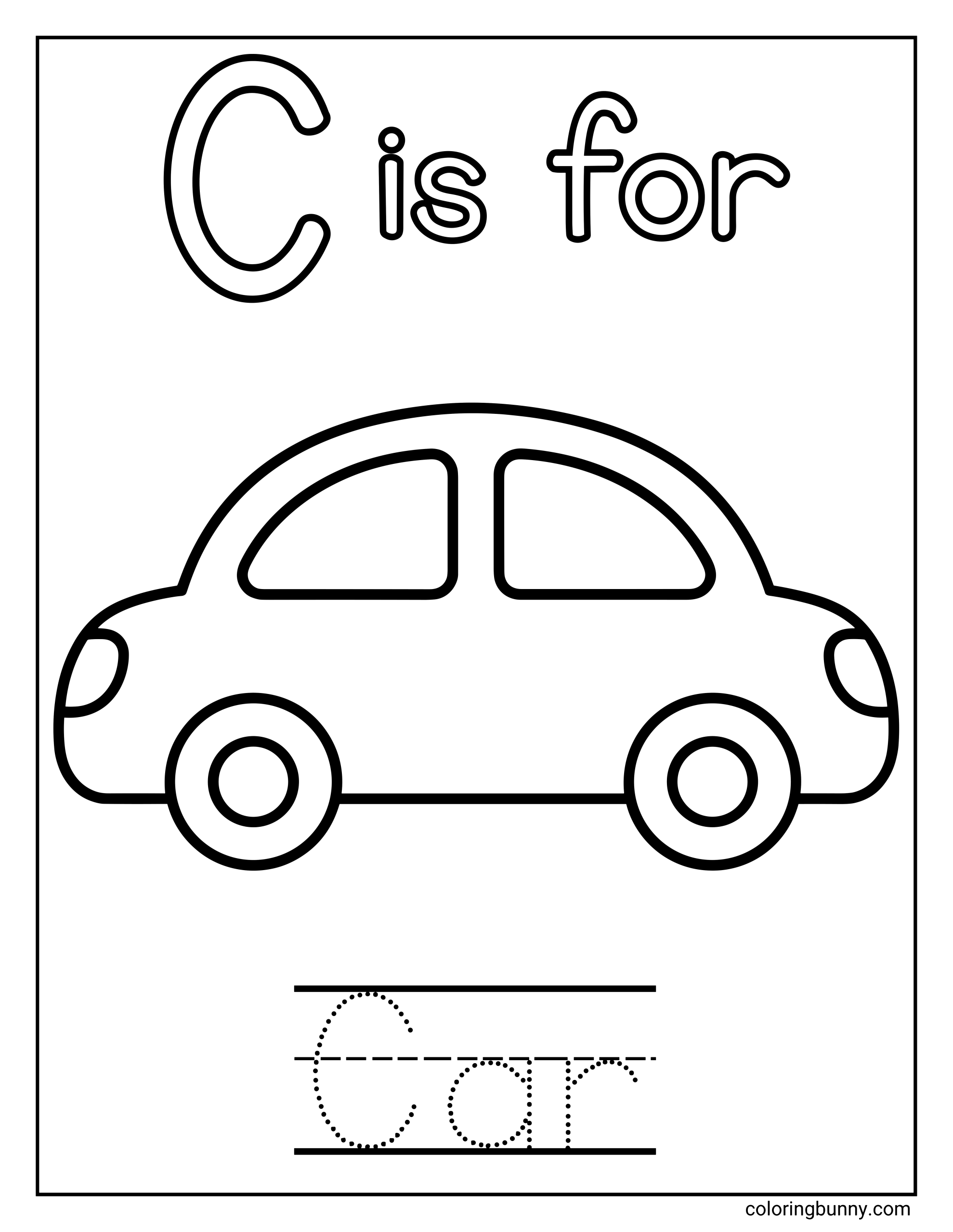 Chữ C Là Cho Xe Hơi Trang Tô Màu