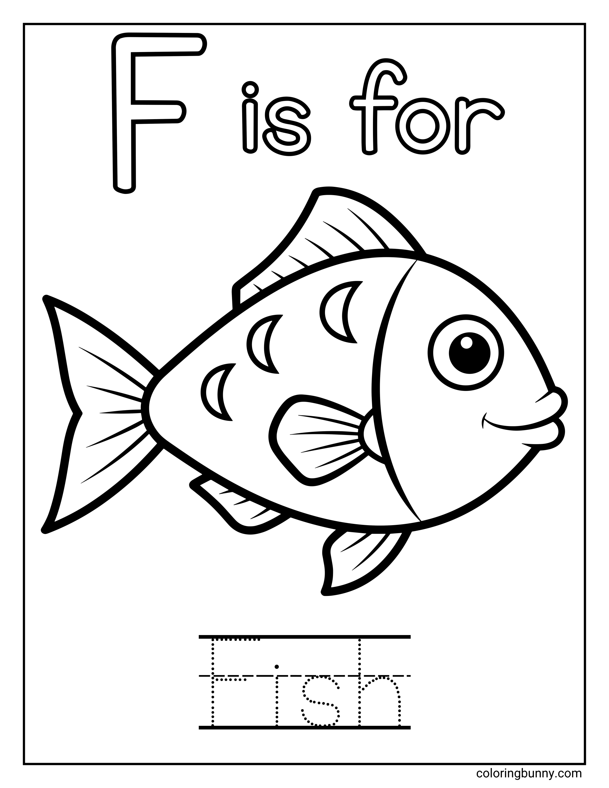 Chữ F là cho Cá - Trang Tô Màu