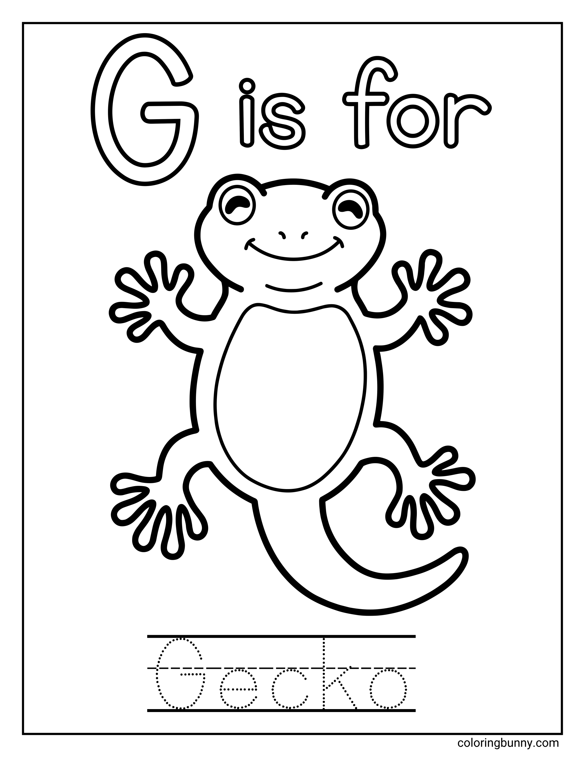 Chữ G là cho Tắc Kè Trang Tô Màu