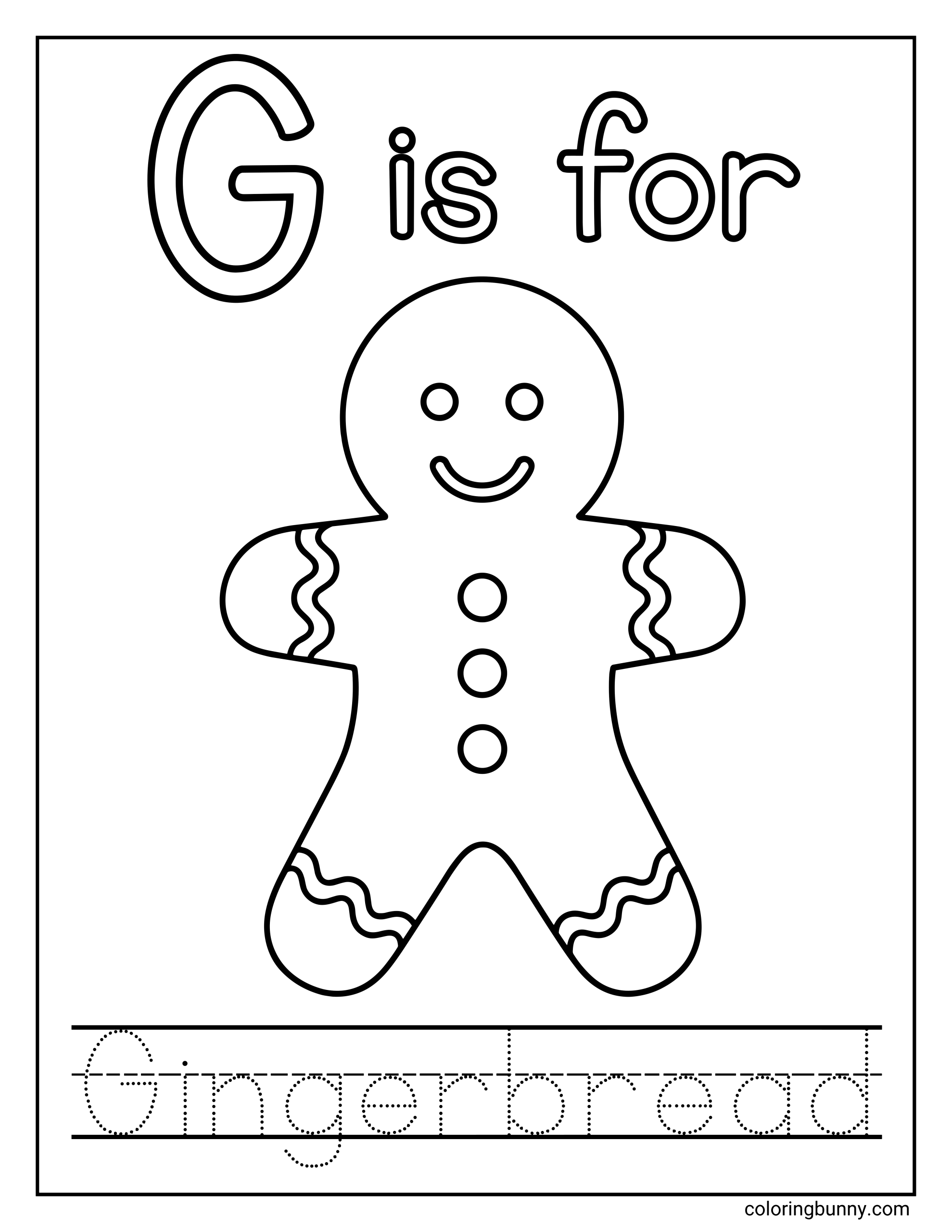 Chữ G là cho Bánh Gừng Trang Tô Màu