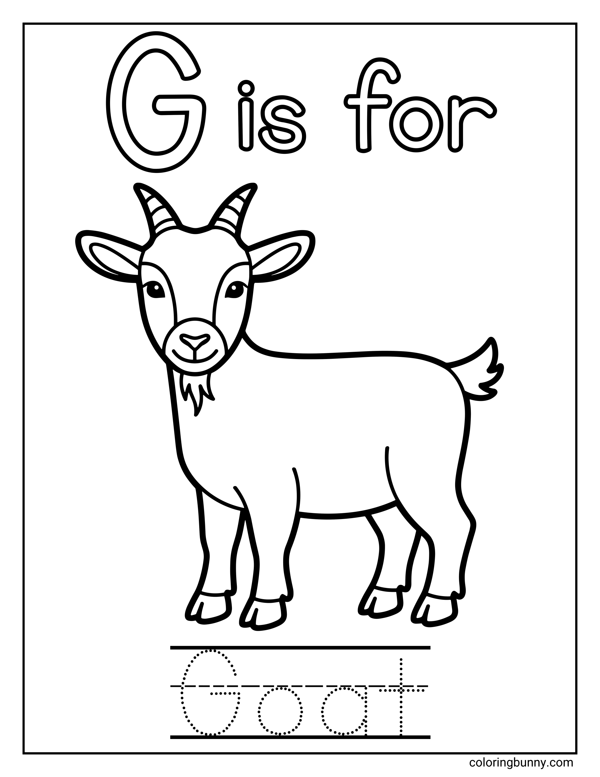 Chữ G là cho Dê Trang Tô Màu