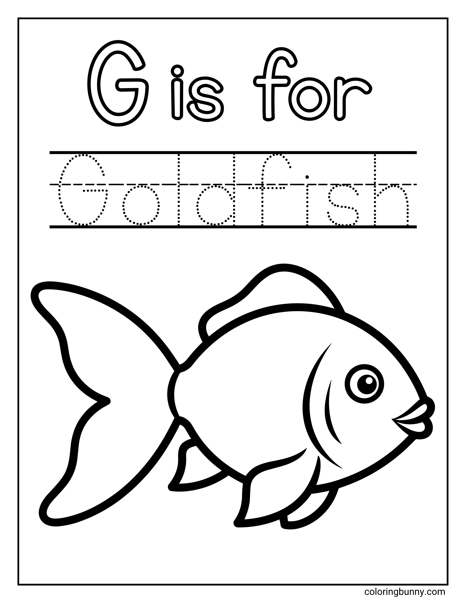 Chữ G là cho Cá Vàng Trang Tô Màu