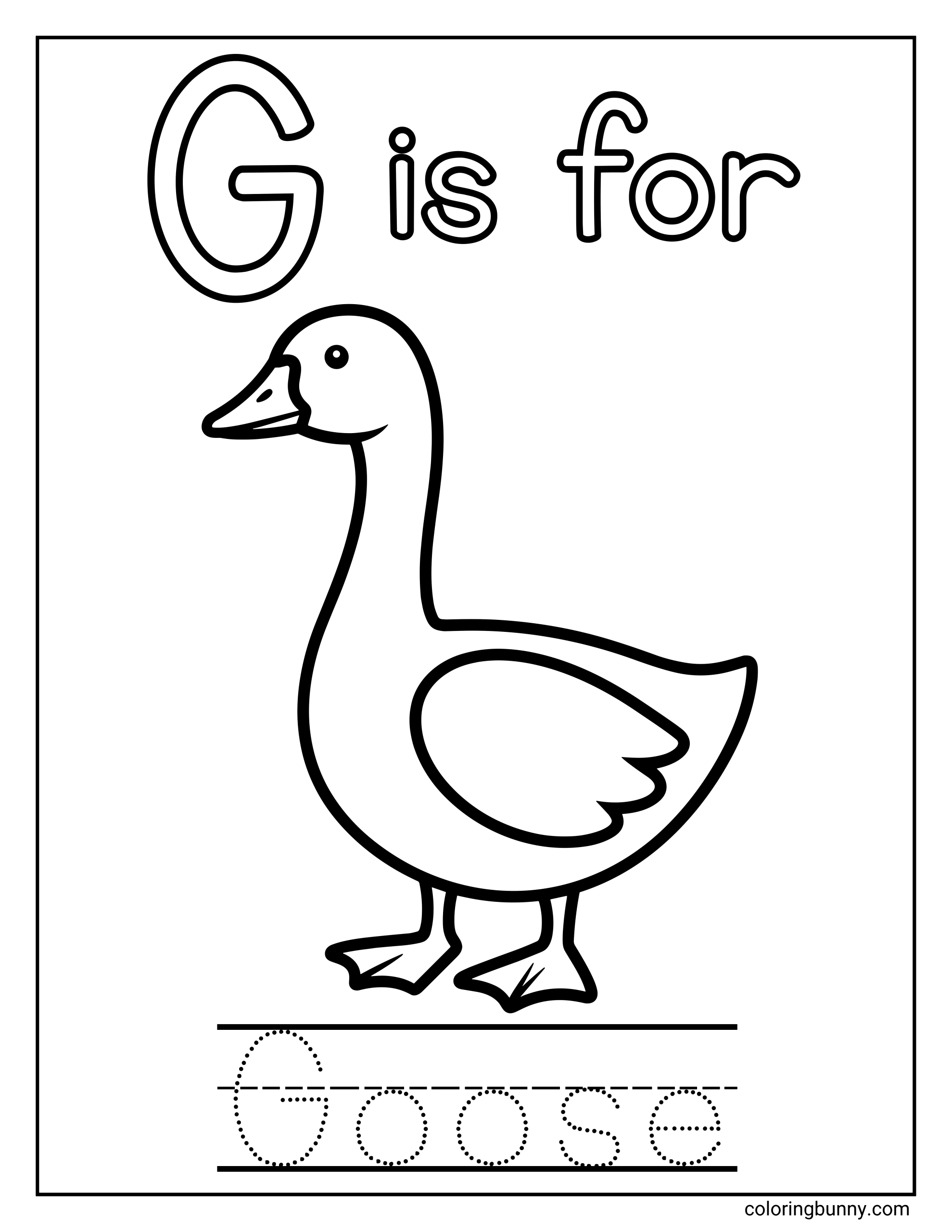 Chữ G là cho Ngỗng Trang Tô Màu