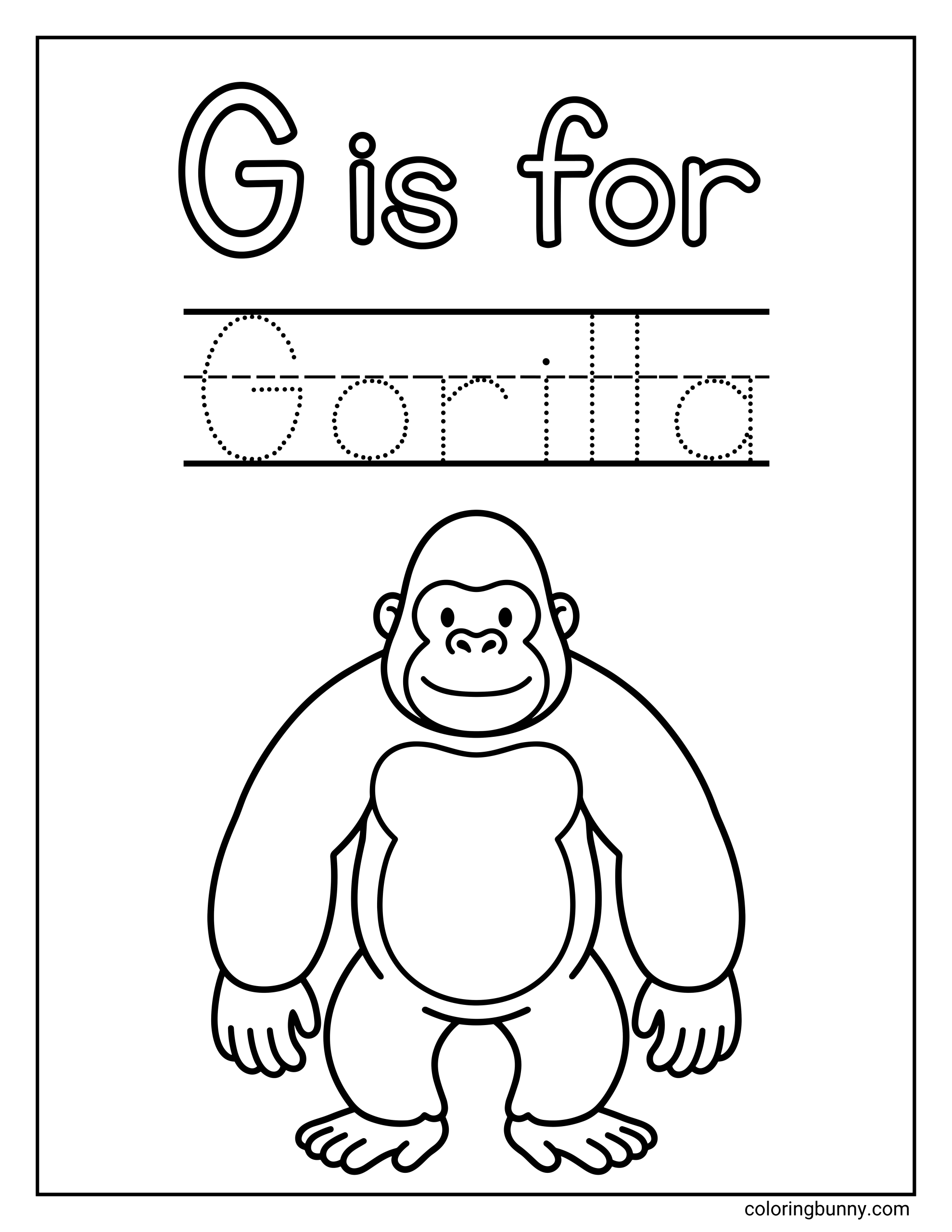 Chữ G là cho Khỉ Đột Trang Tô Màu