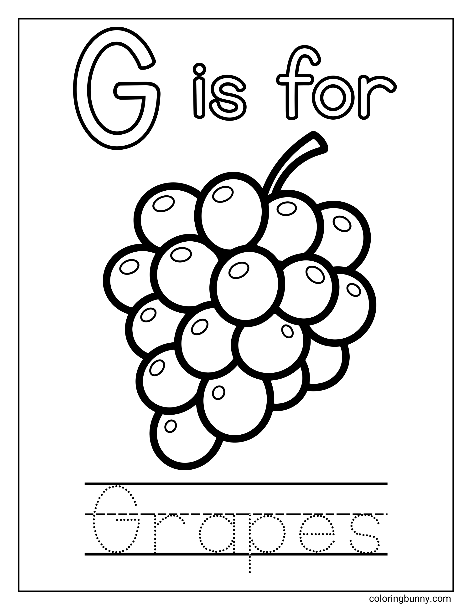 Chữ G là cho Nho Trang Tô Màu